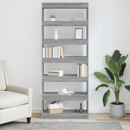 vidaXL Book Cabinet 6-Tier 80 x 30 x 198 cm Engineered Wood