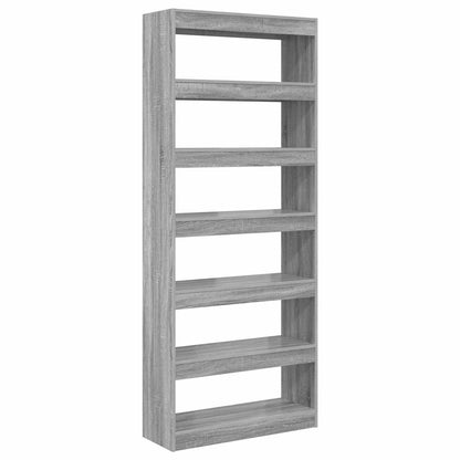 vidaXL Book Cabinet 6-Tier 80 x 30 x 198 cm Engineered Wood