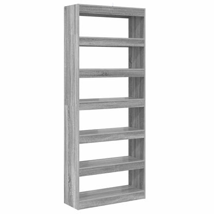 vidaXL Book Cabinet 6-Tier 80 x 30 x 198 cm Engineered Wood
