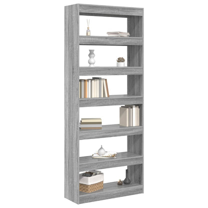 vidaXL Book Cabinet 6-Tier 80 x 30 x 198 cm Engineered Wood
