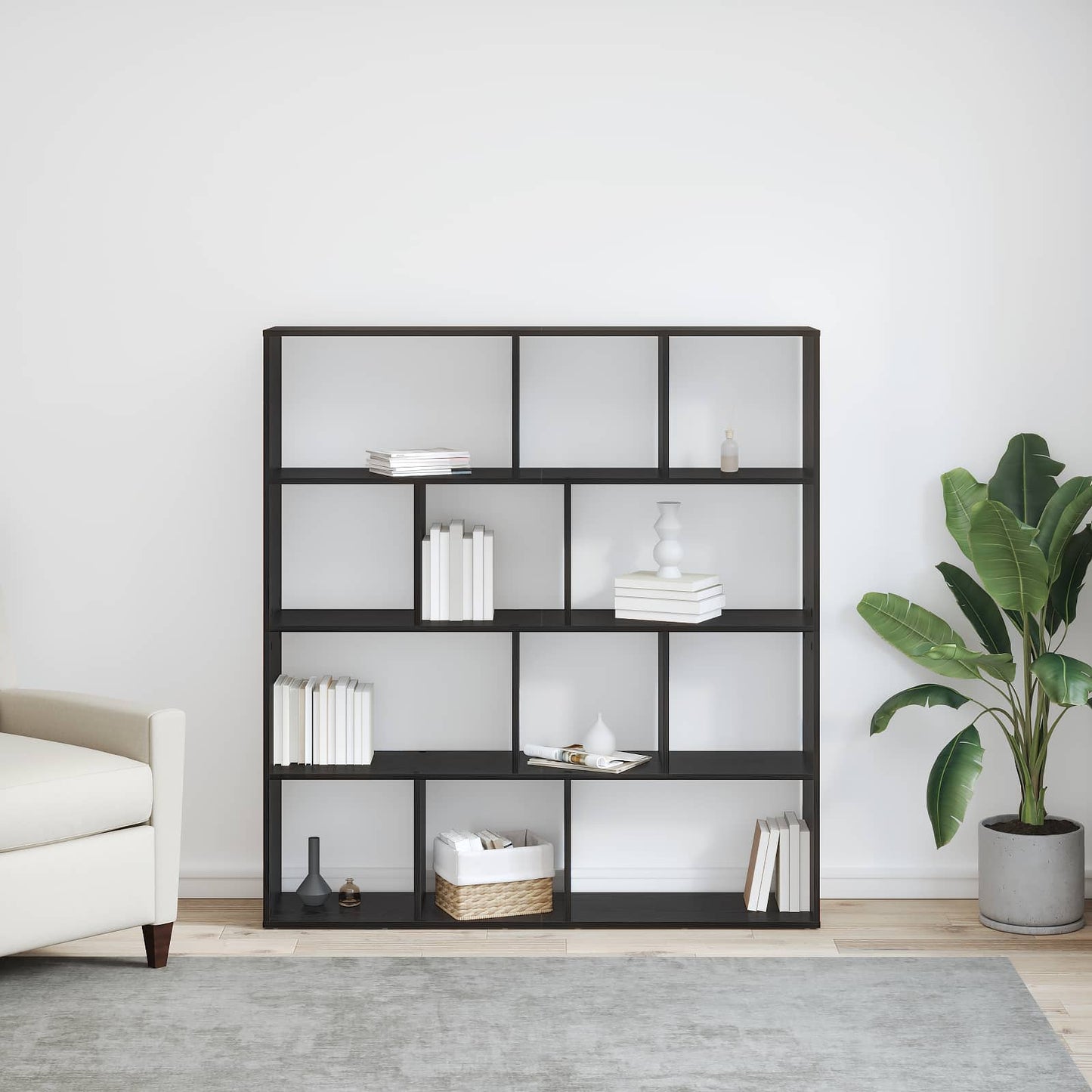 vidaXL Book Cabinet 12-Tier 132 x 29 x 141.5 cm Engineered Wood