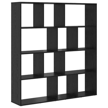 vidaXL Book Cabinet Black Oak 132 x 29 x 141.5 cm Engineered Wood