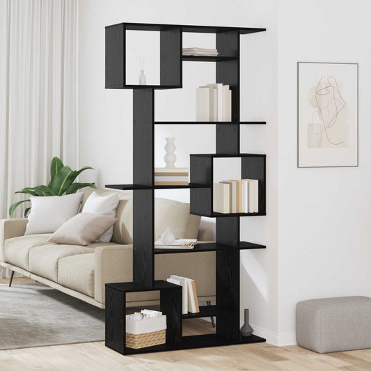 vidaXL Book Cabinet 9-Tier 92 x 29 x 188 cm Engineered Wood Black Oak