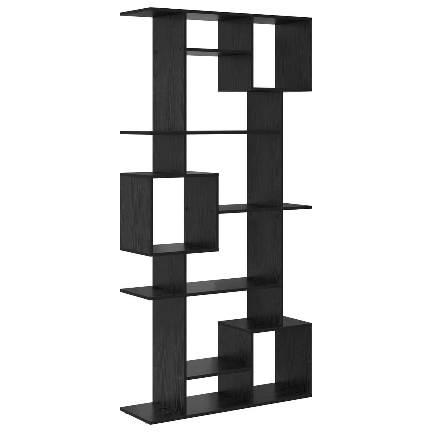 vidaXL Book Cabinet 9-Tier 92 x 29 x 188 cm Engineered Wood Black Oak