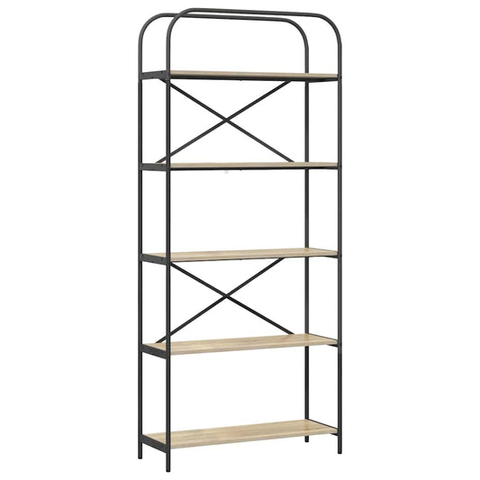 vidaXL Bookshelf 5-Tier 80 x 30 x 183 cm Engineered wood Sonoma Oak