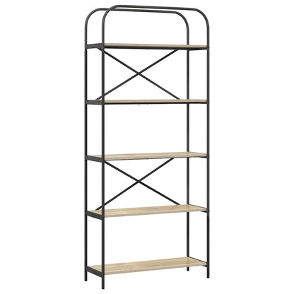 vidaXL Bookshelf 5-Tier 80 x 30 x 183 cm Engineered wood Sonoma Oak