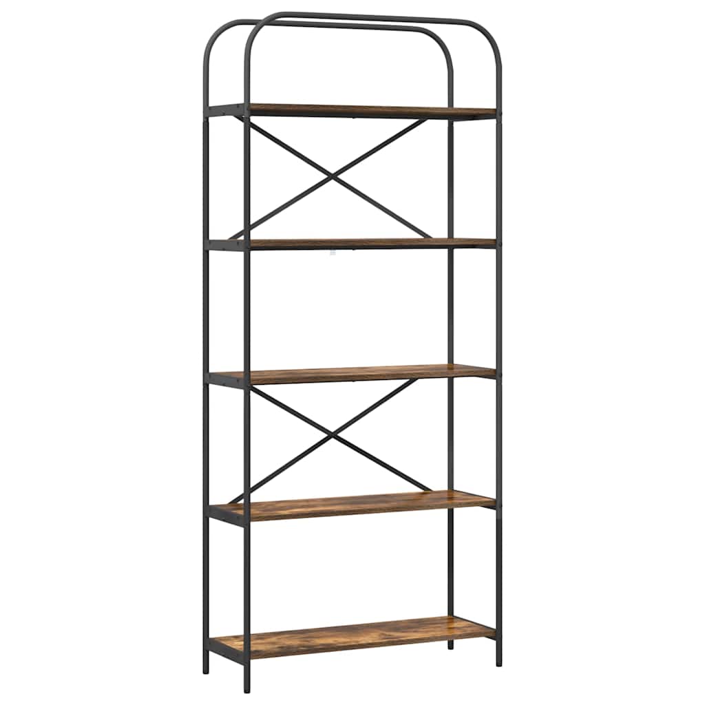 vidaXL Bookshelf Smoked Oak 80 x 30 x 183 cm Engineered wood