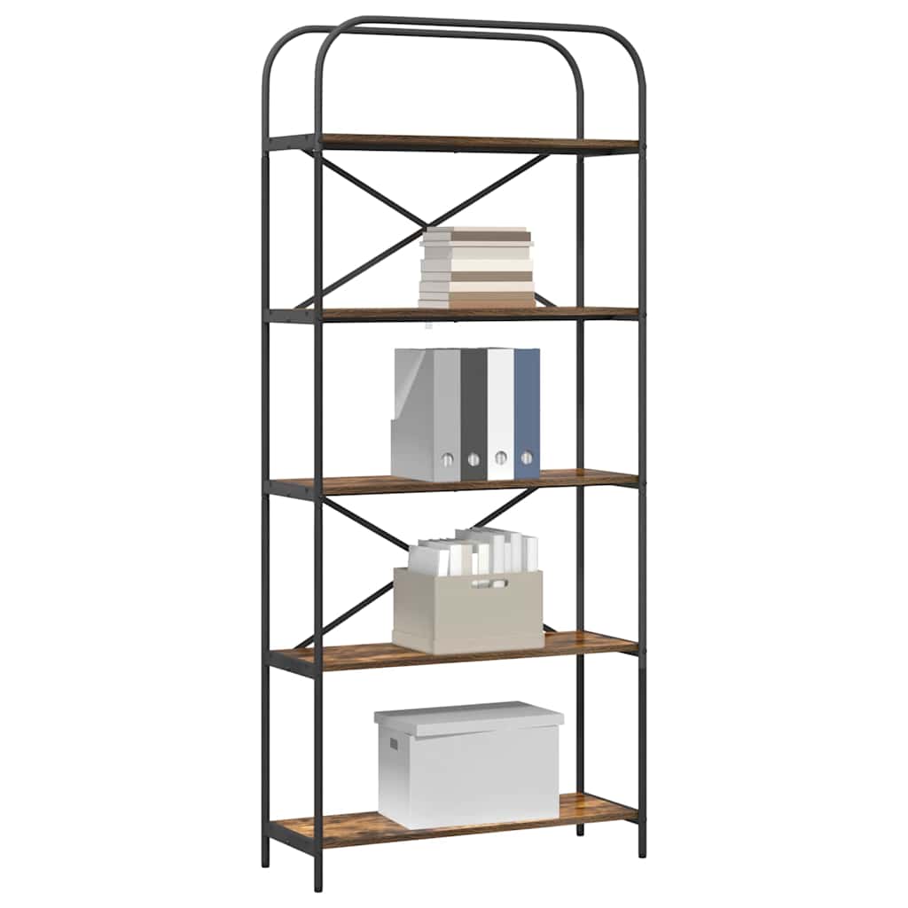 vidaXL Bookshelf Smoked Oak 80 x 30 x 183 cm Engineered wood