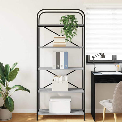 vidaXL Bookshelf Grey Sonoma 80 x 30 x 183 cm Engineered wood