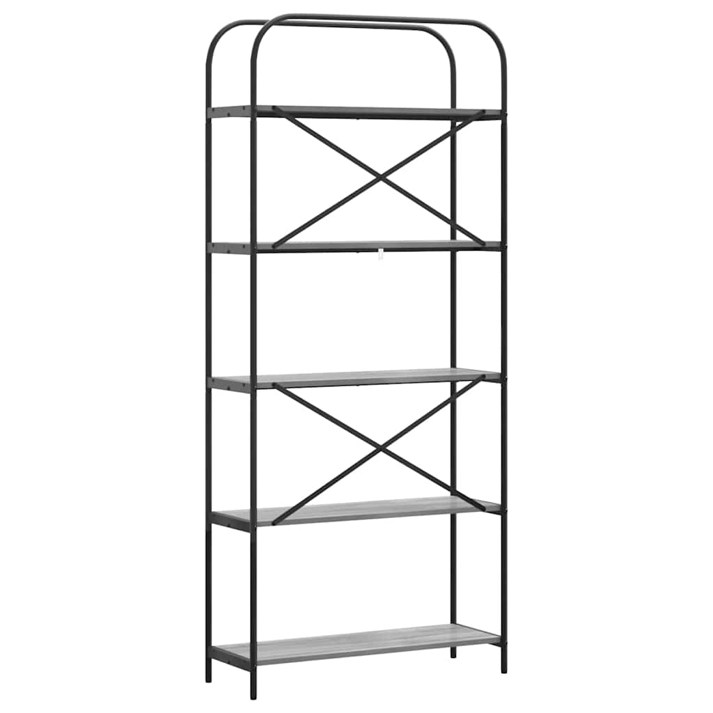vidaXL Bookshelf Grey Sonoma 80 x 30 x 183 cm Engineered wood