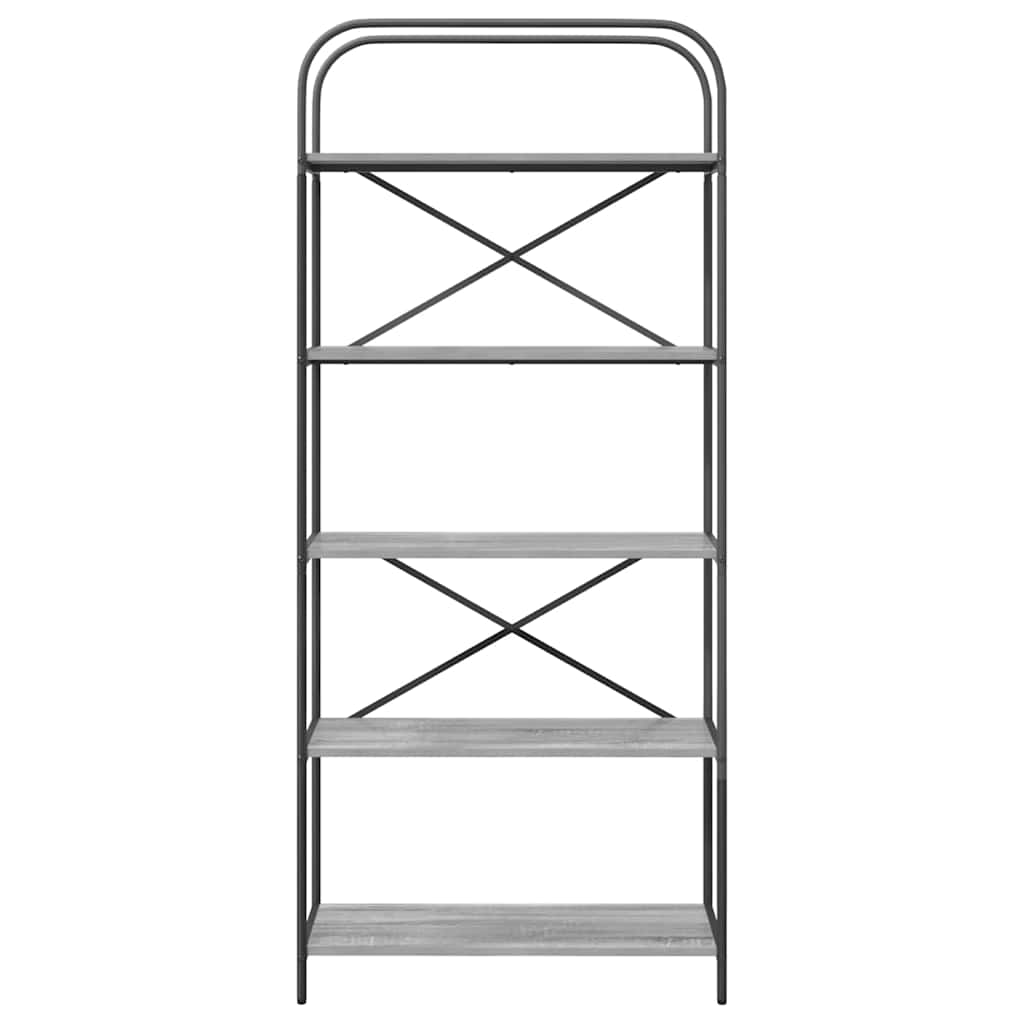 vidaXL Bookshelf Grey Sonoma 80 x 30 x 183 cm Engineered wood