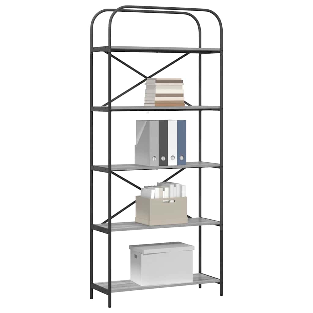 vidaXL Bookshelf Grey Sonoma 80 x 30 x 183 cm Engineered wood
