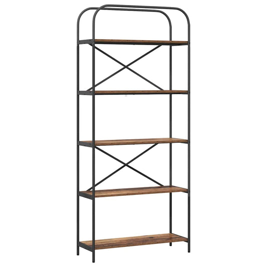 vidaXL Bookshelf 5-Tier 80 x 30 x 183 cm Engineered wood Old Wood