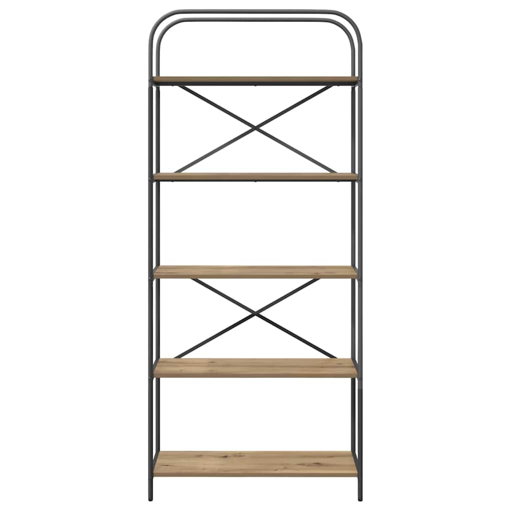 vidaXL Bookshelf 5-Tier 80 x 30 x 183 cm Engineered wood Artisan Oak
