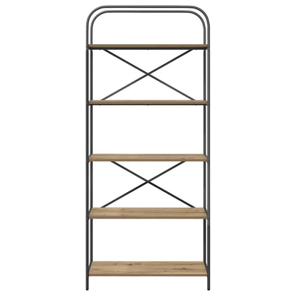 vidaXL Bookshelf 5-Tier 80 x 30 x 183 cm Engineered wood Artisan Oak