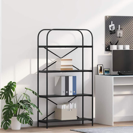 vidaXL Bookshelf 4-Tier 80 x 30 x 146 cm Engineered wood Black Oak