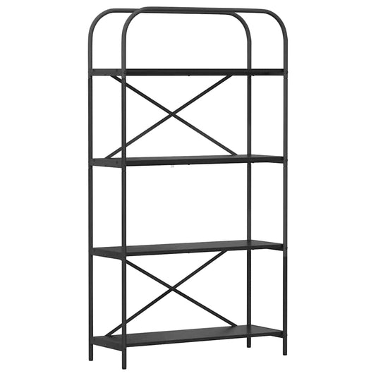 vidaXL Bookshelf 4-Tier 80 x 30 x 146 cm Engineered wood Black Oak