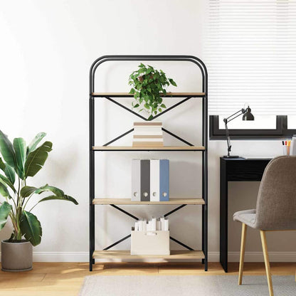 vidaXL Bookshelf 4-Tier 80 x 30 x 146 cm Engineered wood Sonoma Oak