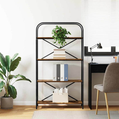 vidaXL Bookshelf Smoked Oak 80 x 30 x 146 cm Engineered wood