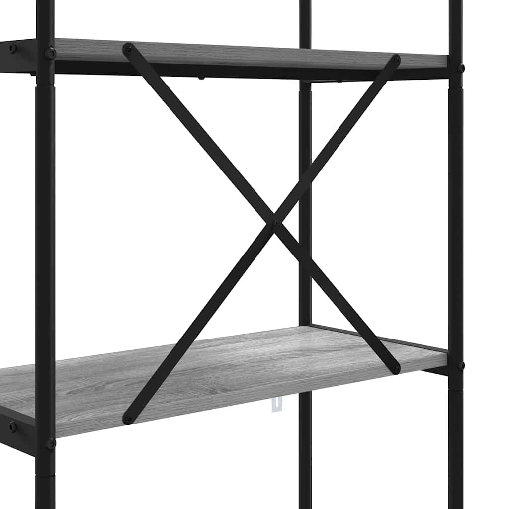vidaXL Bookshelf 4-Tier 80 x 30 x 146 cm Engineered wood Grey Sonoma