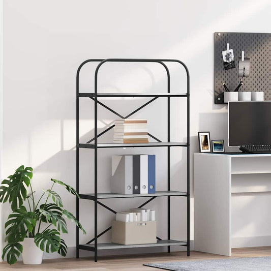 vidaXL Bookshelf 4-Tier 80 x 30 x 146 cm Engineered wood Grey Sonoma