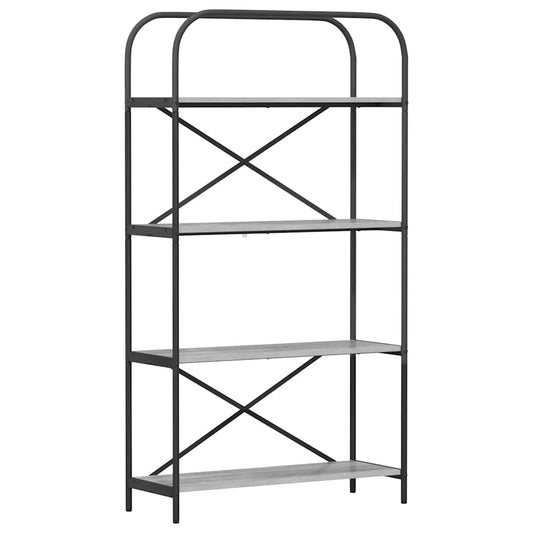 vidaXL Bookshelf 4-Tier 80 x 30 x 146 cm Engineered wood Grey Sonoma