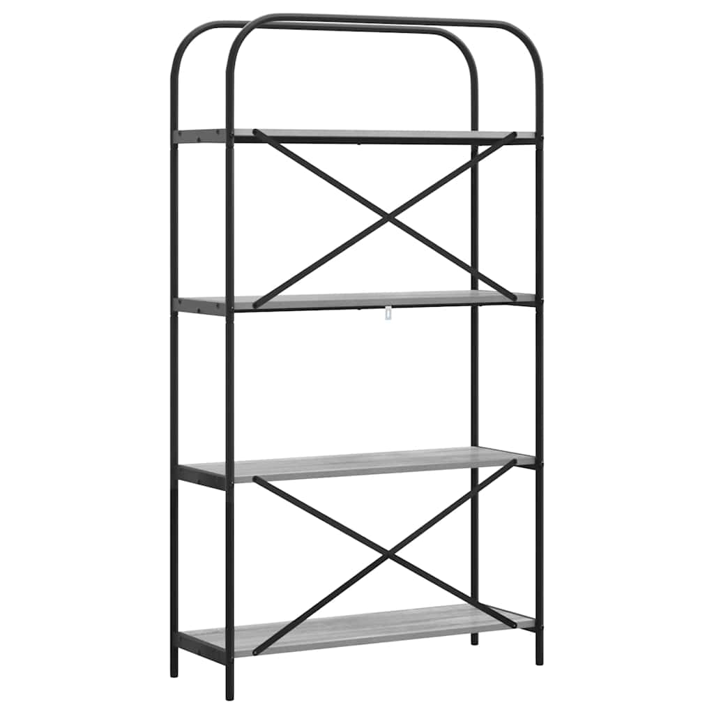 vidaXL Bookshelf 4-Tier 80 x 30 x 146 cm Engineered wood Grey Sonoma