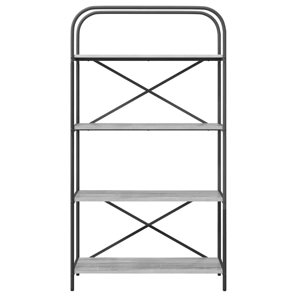 vidaXL Bookshelf 4-Tier 80 x 30 x 146 cm Engineered wood Grey Sonoma