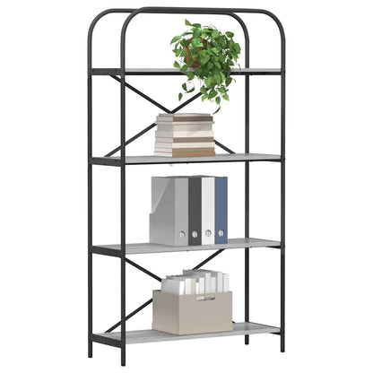 vidaXL Bookshelf 4-Tier 80 x 30 x 146 cm Engineered wood Grey Sonoma