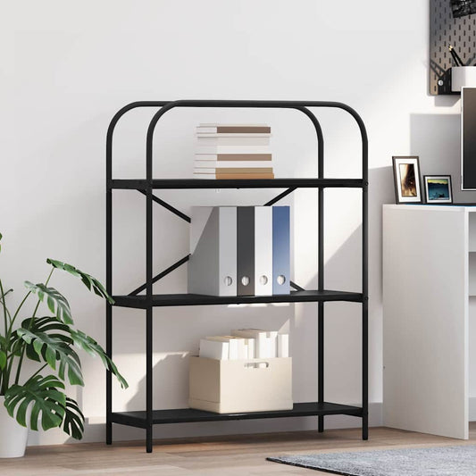 vidaXL Bookshelf 3-Tier 80 x 30 x 109 cm Engineered wood Black Oak