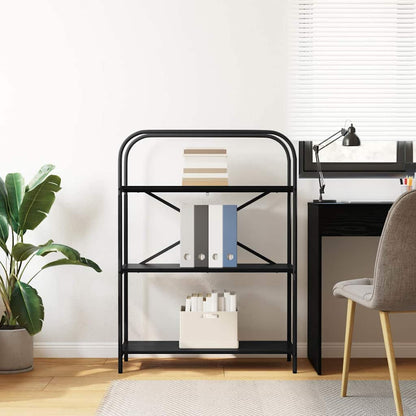 vidaXL Bookshelf 3-Tier 80 x 30 x 109 cm Engineered wood Black Oak
