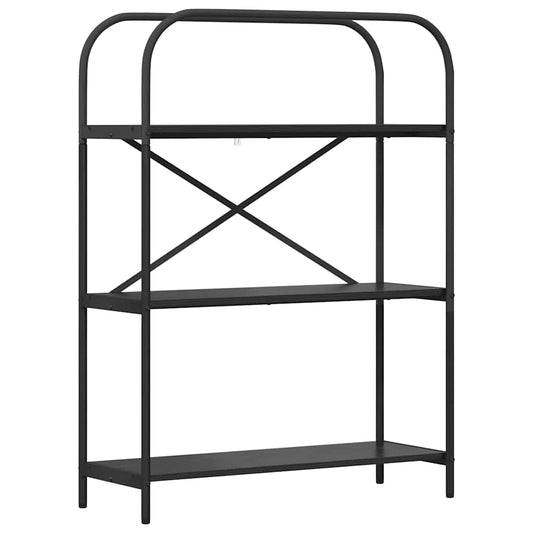 vidaXL Bookshelf 3-Tier 80 x 30 x 109 cm Engineered wood Black Oak