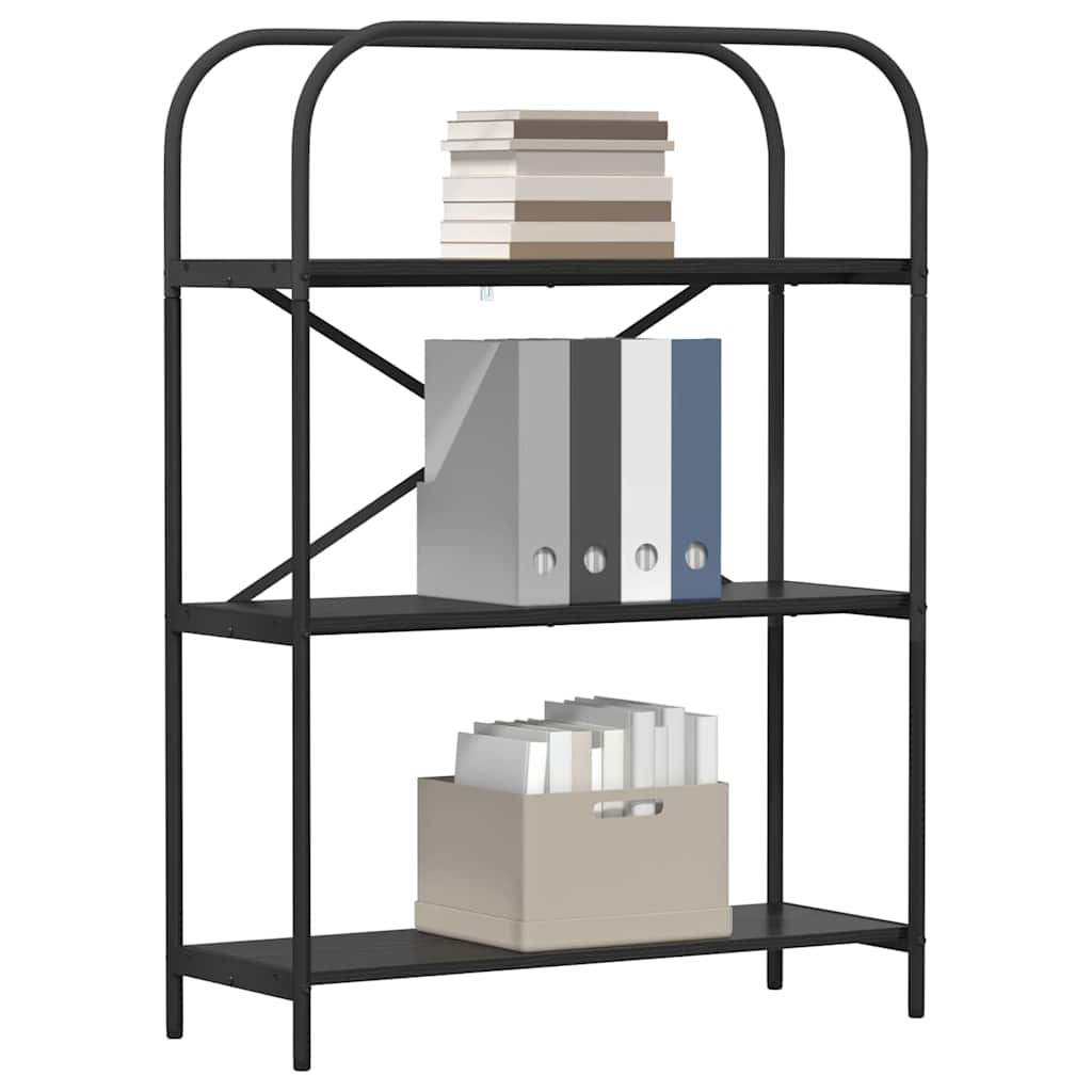 vidaXL Bookshelf 3-Tier 80 x 30 x 109 cm Engineered wood Black Oak
