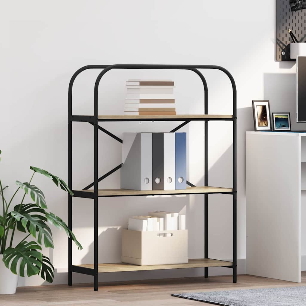 vidaXL Bookshelf 3-Tier 80 x 30 x 109 cm Engineered wood Sonoma Oak