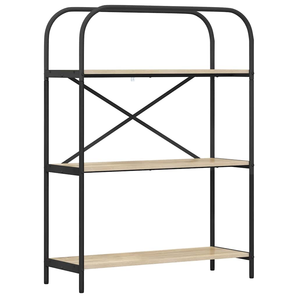 vidaXL Bookshelf 3-Tier 80 x 30 x 109 cm Engineered wood Sonoma Oak