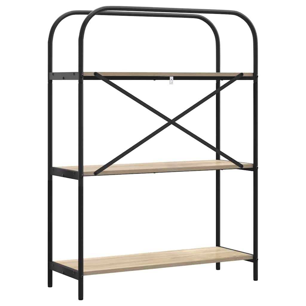 vidaXL Bookshelf 3-Tier 80 x 30 x 109 cm Engineered wood Sonoma Oak