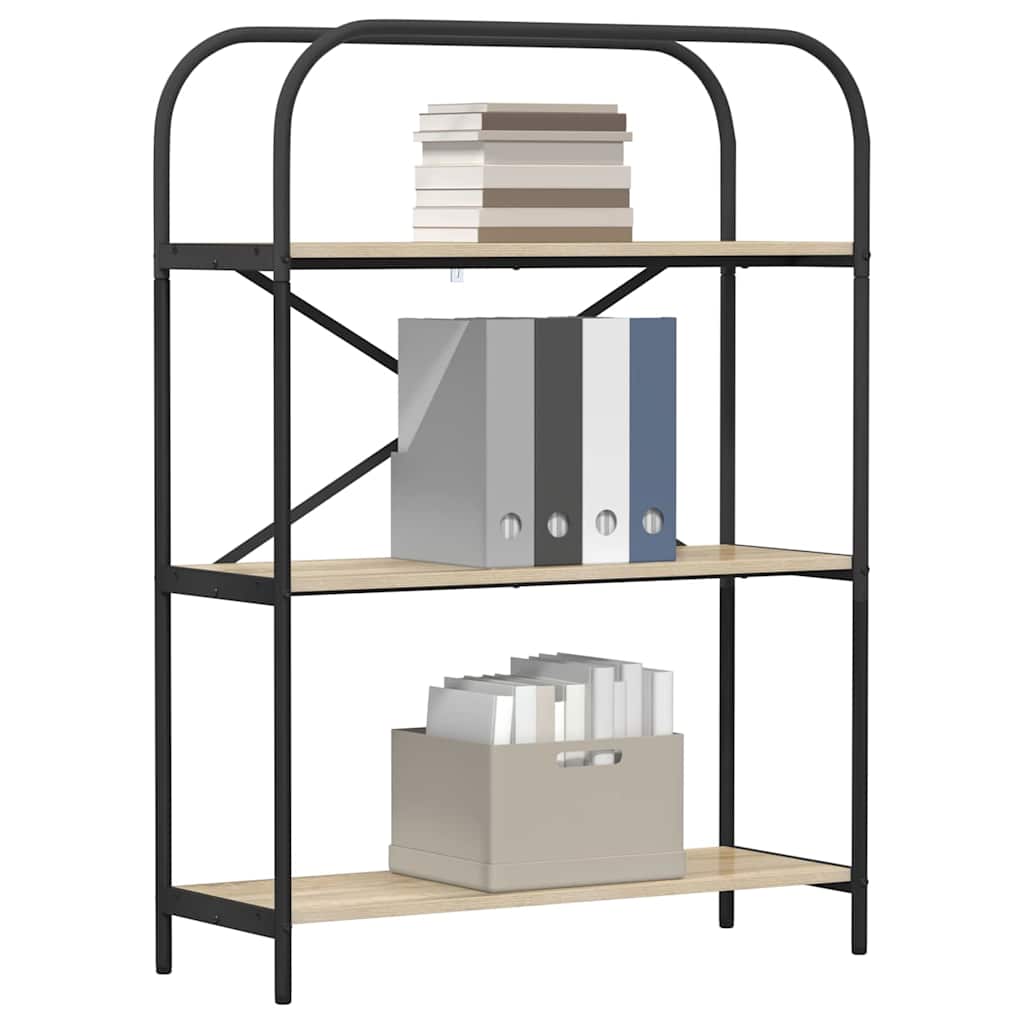 vidaXL Bookshelf 3-Tier 80 x 30 x 109 cm Engineered wood Sonoma Oak