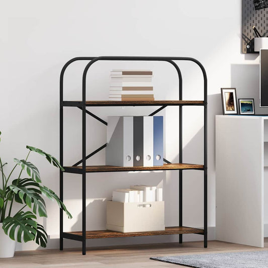 vidaXL Bookshelf 3-Tier 80 x 30 x 109 cm Engineered wood Smoked Oak