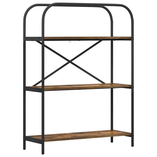 vidaXL Bookshelf 3-Tier 80 x 30 x 109 cm Engineered wood Smoked Oak