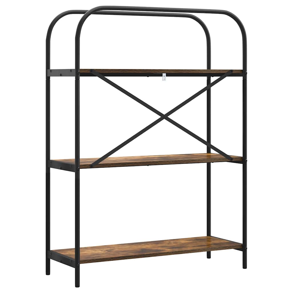 vidaXL Bookshelf 3-Tier 80 x 30 x 109 cm Engineered wood Smoked Oak