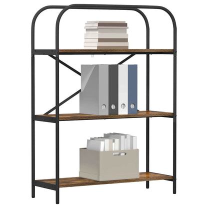 vidaXL Bookshelf 3-Tier 80 x 30 x 109 cm Engineered wood Smoked Oak