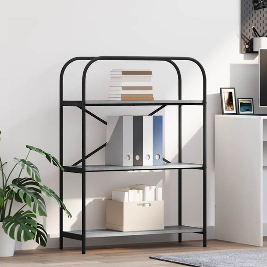 vidaXL Bookshelf 3-Tier 80 x 30 x 109 cm Engineered wood Grey Sonoma