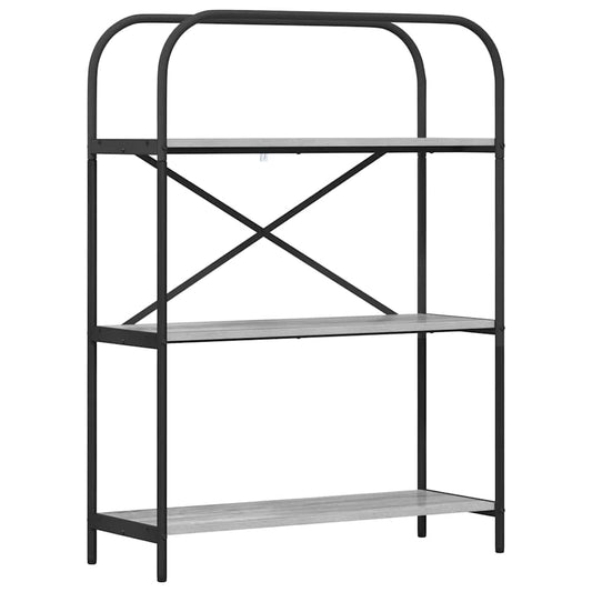 vidaXL Bookshelf 3-Tier 80 x 30 x 109 cm Engineered wood Grey Sonoma