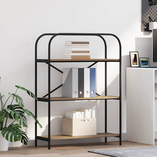 vidaXL Bookshelf 3-Tier 80 x 30 x 109 cm Engineered wood Artisan Oak