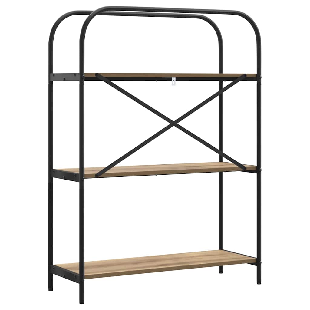 vidaXL Bookshelf 3-Tier 80 x 30 x 109 cm Engineered wood Artisan Oak