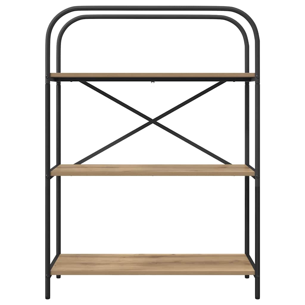 vidaXL Bookshelf 3-Tier 80 x 30 x 109 cm Engineered wood Artisan Oak