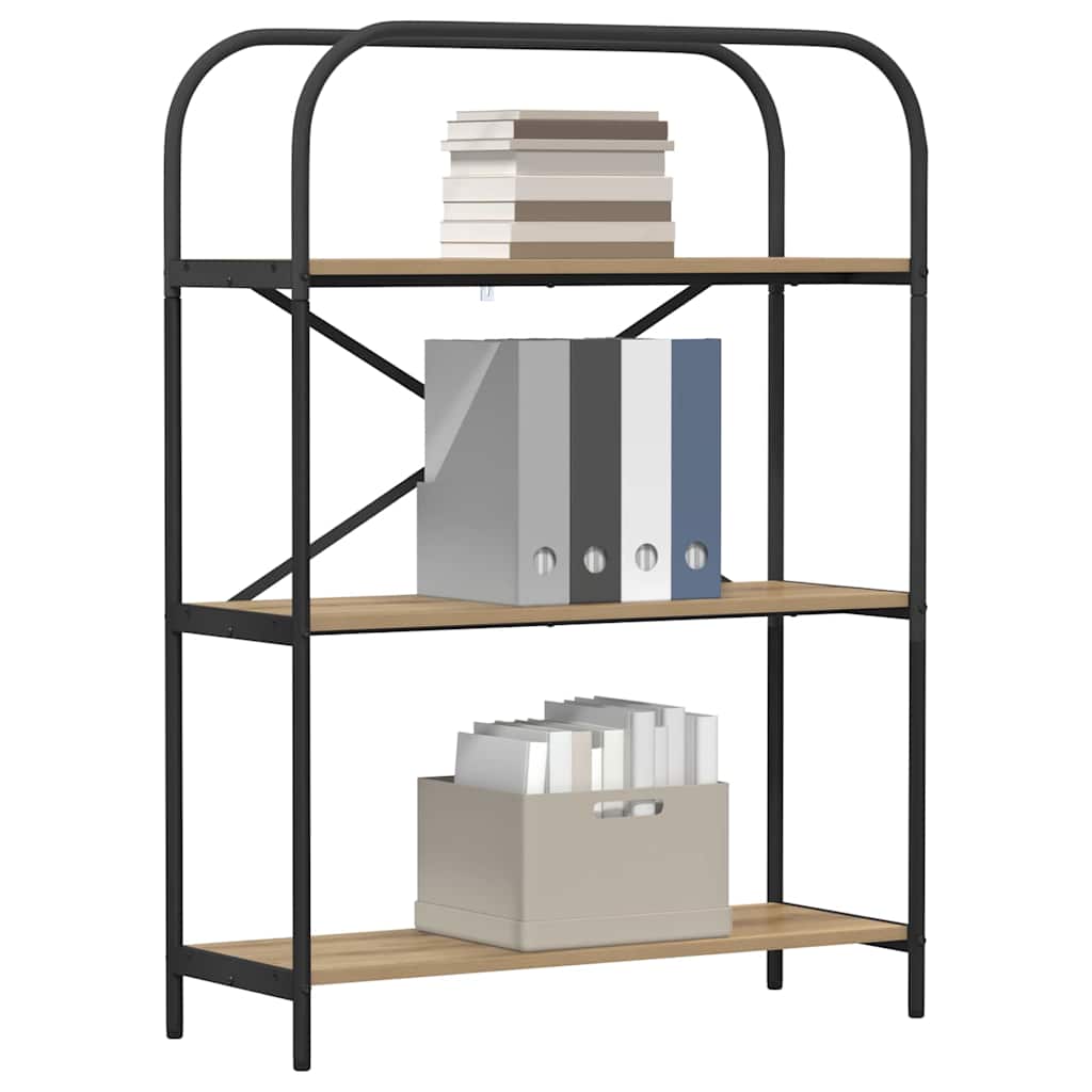 vidaXL Bookshelf 3-Tier 80 x 30 x 109 cm Engineered wood Artisan Oak