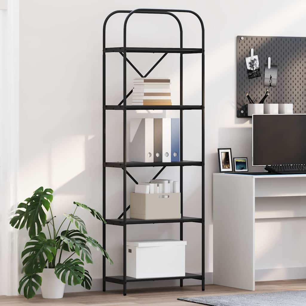 vidaXL Bookshelf 5-Tier 60 x 30 x 183 cm Engineered wood Black Oak