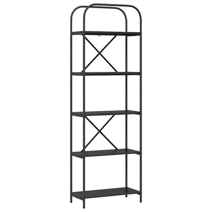 vidaXL Bookshelf 5-Tier 60 x 30 x 183 cm Engineered wood Black Oak