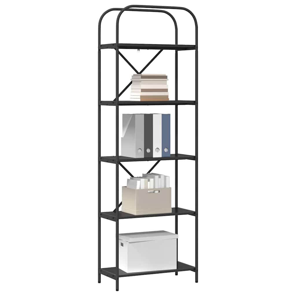 vidaXL Bookshelf 5-Tier 60 x 30 x 183 cm Engineered wood Black Oak
